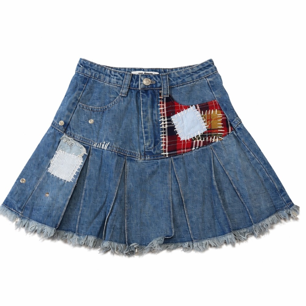13De Marzo Patch Suture Denim Skirt NWT - Picture 4 of 16